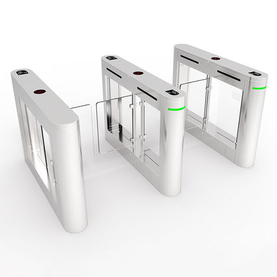 304 Access Control High Facial Swing Fingerprint Recognition Stainless Steel Security Turnstile Glass Barrier Speed ​​Gates